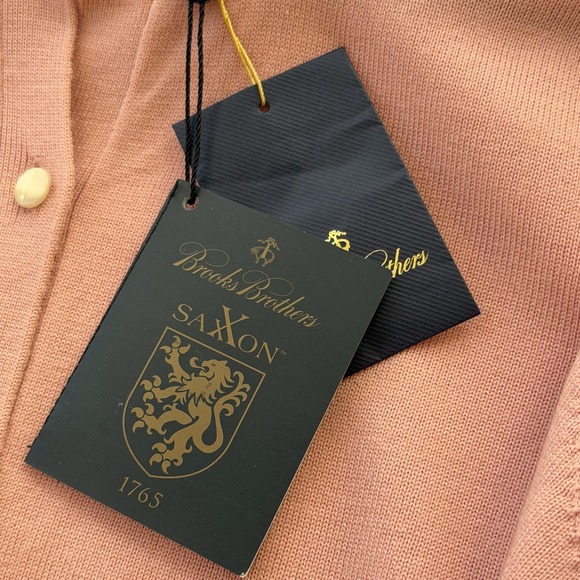 Brooks Brothers Cardigan Womens XL Pink Saxxon Wool Button Front Sweater‎ - Picture 3 of 16